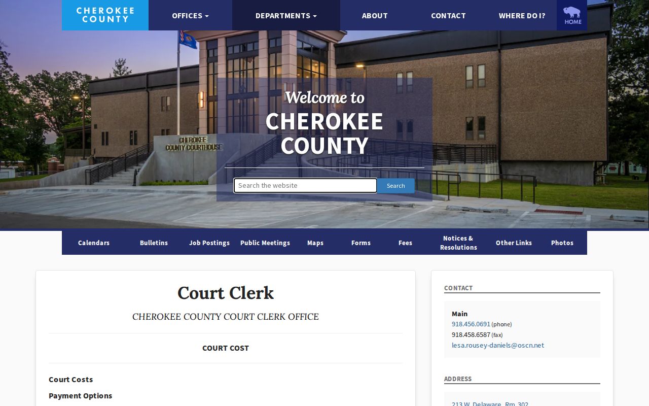 Cherokee County court payment methods tied to traffic warrant records
