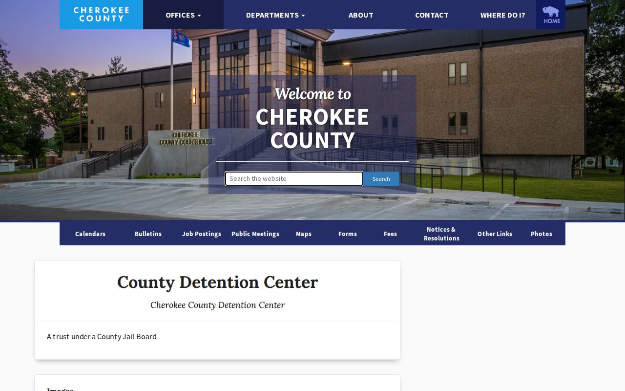 Cherokee County detention center information for active warrant research