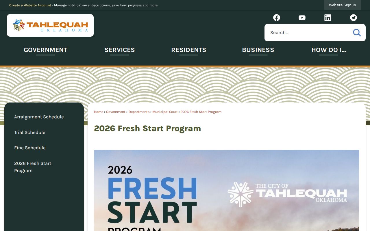 Tahlequah current municipal program and warrant records