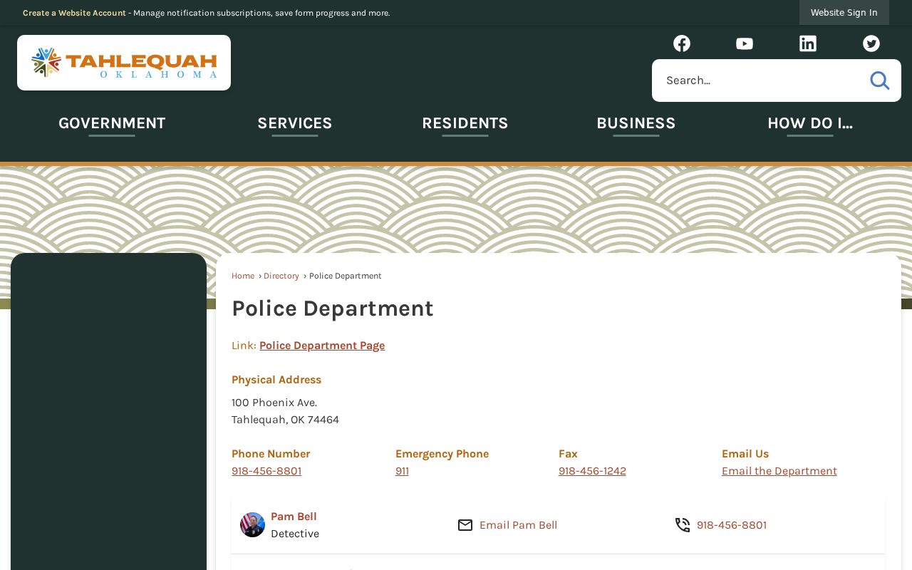 Tahlequah police records contact for Tahlequah warrant records