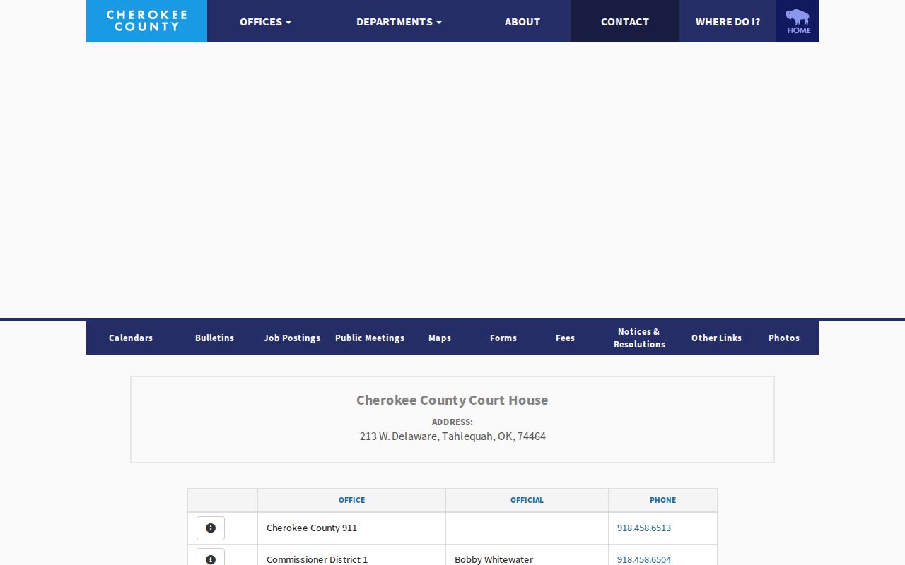 Cherokee County courthouse connected with warrant records access